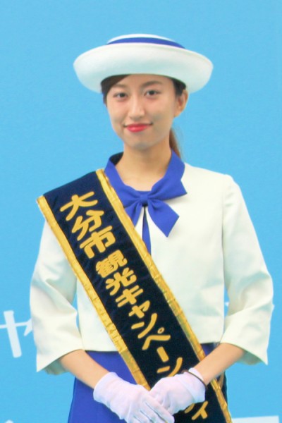 大分市観光キャンペーンレディの戸高彩菜さん（おんせん県おおいた復興 キャンペーン『Thankゆ』フェアin有楽町）