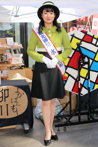 古賀理紗さんは観光柳川キャンペーンレディ「水の精」として柳川市の観光資源のPRに活躍（柳川フェア2018）