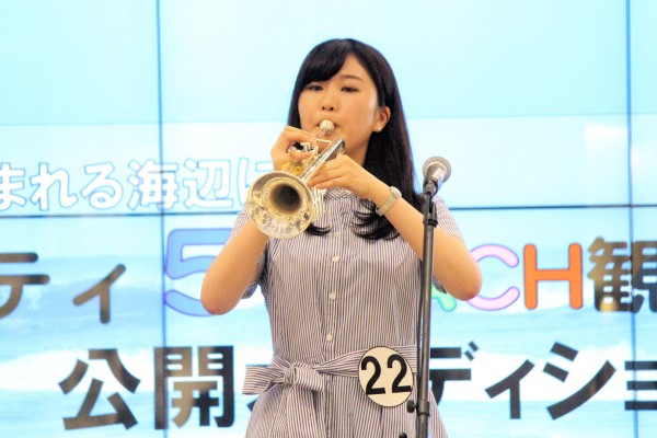 石神花菜さんは千葉シティ観光PR大使の公開オーディションに出場し、見事選出されました（イオンモール幕張新都心）