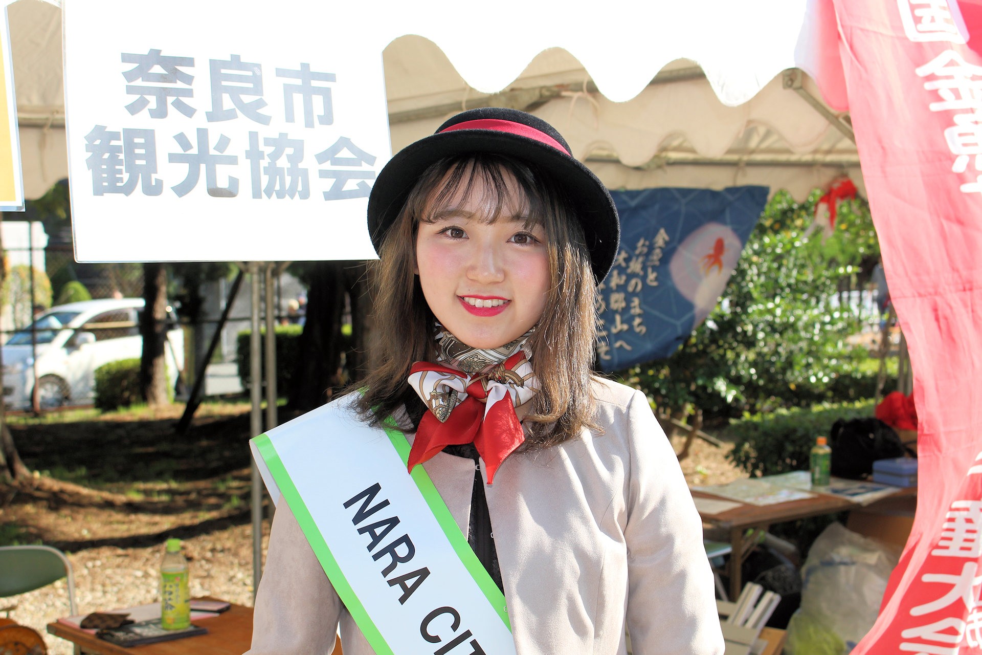 NARA CITY コンシェルジュ（旧 ミス奈良）の玉川和佳さんは奈良市の観光資源のPRに活躍（山陽鉄道フェスティバル 東二見車両工場 ）