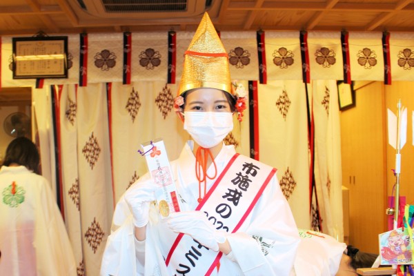 布施戎2022準ミス福娘の平野麗さん（布施戎神社 大阪府東大阪市）